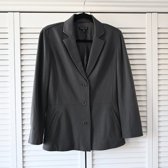 Eileen Fisher Size Small Gray Stretch Relaxed Fit Blazer | Size Small - Picture 4 of 9